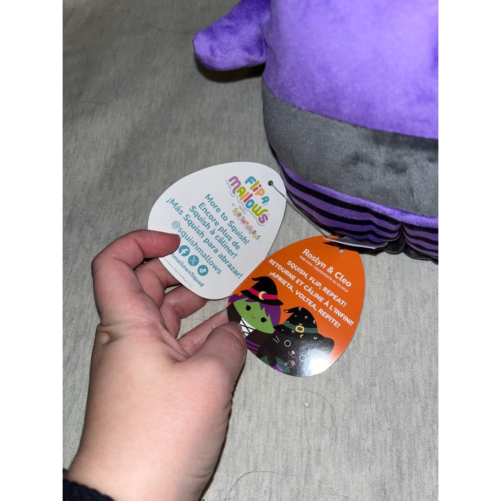 Squishmallow FlipAMallows Roslyn & Cleo Witch Cat Halloween Plush - Picture 6 of 8